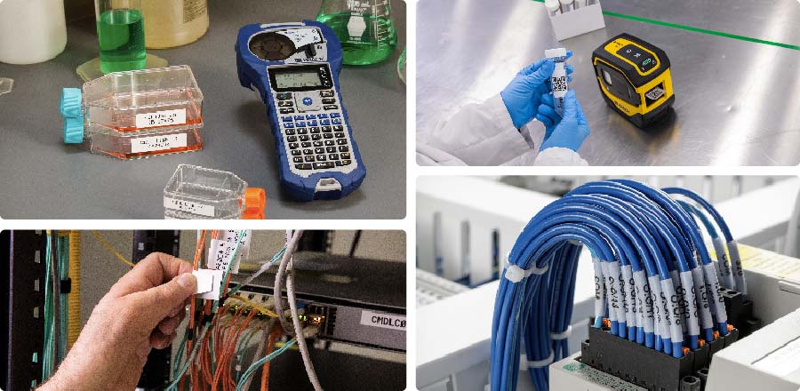 A collage of applications for the M210-LAB and M510 printers.