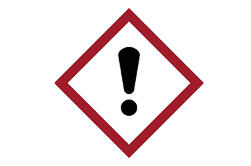 A close up of an exclamation mark pictogram.