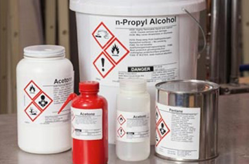 GHS Secondary Containers adhering to labeling requirements.