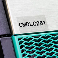 A clear label with black text on a component.